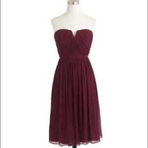 J. Crew Nadia Strapless Bridesmaid Dress Burgundy